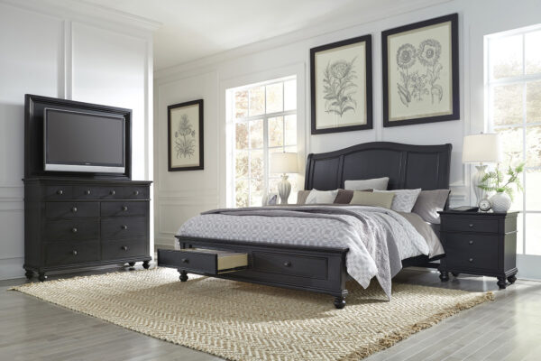 Oxford Rubbed Black Bedroom Collection