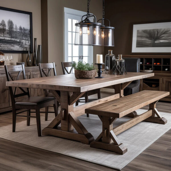 Amish Barn Beam Trestle Table